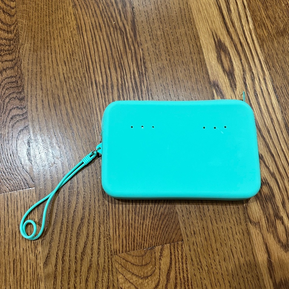 Teal Wristlet Silicone Pouch Brand New